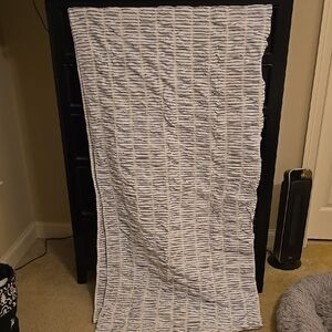 Threshold Striped Blu & White Gathered Fabric. Excellent Quality.